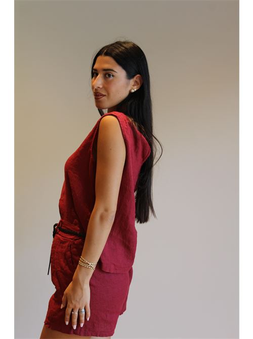 Blusa in lino smanicata DIECI MINUTI | 554444
